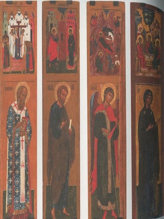 Kargopol’skii Gosudarstvennyi istoriko-arkhitekturnyi i khudozhestvennyi muzei. Katalog-putevoditel’ (Kargopol’ State Historical, Architectural, and Art Museum: Catalogue); Raspisnye “nebesa”, ikona i iconostas, dereviannaia skul’ptura, reznye kresty, narodnyi kostium, tkani, naboika, prialki i rospis’ po derevu, kniga i lubok, kargopol’skaia igrushka, keramika, faians (Catalogue and Guide to monumental painting, icons, iconostasis, wooden sculpture, carved crosses, folk costume, textiles, painted distaffs, books and popular prints, Kargopol’ toys, ceramics, and faience)